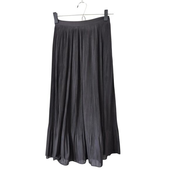 TheKorner Anthropologie Pleated Midi Skirt Womens 4 Black A-Line Classic Capsule - Picture 2 of 11